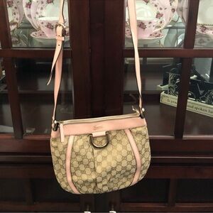 Gucci Abbey Monogram Pink Crossbody Bag